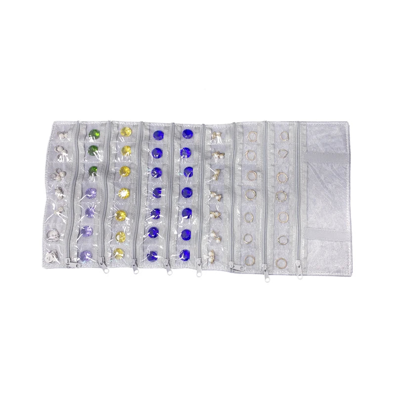 Velvet Zipper Pvc Lattice Dust-Proof and Antioxidant Jewelry Wrap Bag Brooch Ring Earring Organizer Organizer Bag