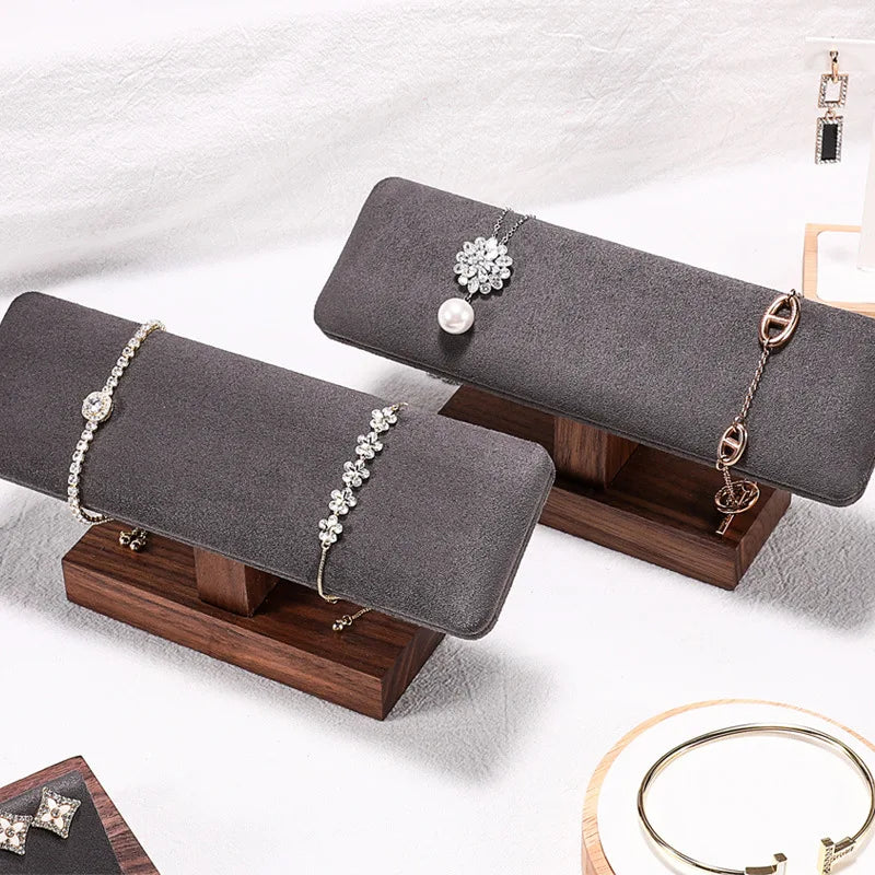 Walnut Bracelet Display Rack Bangle Watch Organizer Storage Showcase Stands Jewelry Display Props