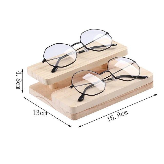 1Pcs Multilayer Wood Glasses Display Stand Anime Jewelry and Doll Sunglasses Show Fram for Shop Counter