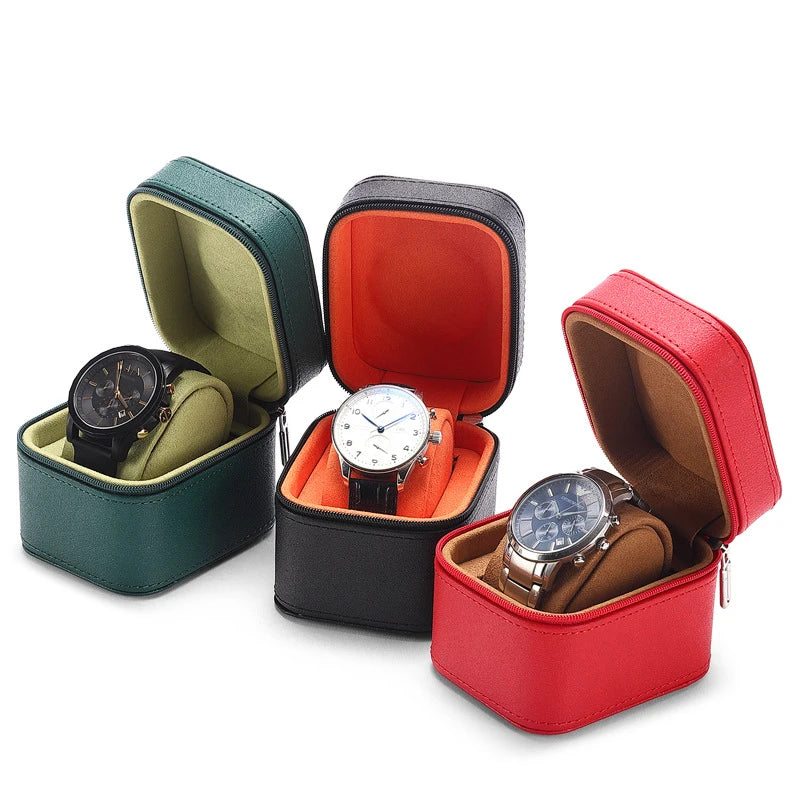Round Storage Box for Watch Bracelet Exquisite Leather Watch Display Box Festival Party Gift Packaging Box