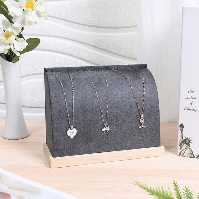 Beige Multiple Velvet Necklace Display Rack Black and White Leather Pendant Seat Window Display Accessory Rack Storage Rack
