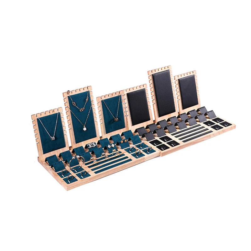 Solid Wood Jewelry Display Stand Necklace Pendant Ring Earrings Bracelet Storage Display Stand