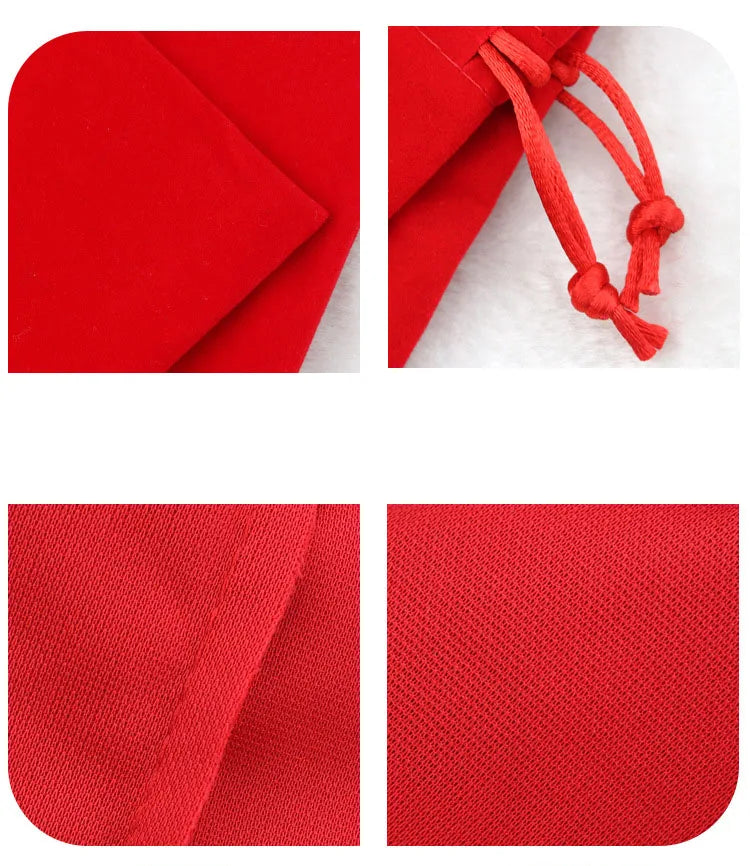 Red Velvet Jewelry Gift Bags High-Capacity Christmas Apple Packaging Bags Halloween Children's Chocolate Candy Organizer Pouch