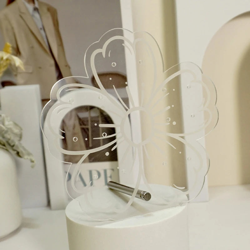 Transparent Acrylic Earring Rack Earring Flower Shape Jewelry Display Fram Detachable Earring Brooch Holder