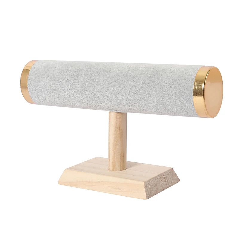 T-Shaped Wood Watch Holder Bangle Necklace Jewelry Display Stand Bracelet Showcase Organizer for Exhibitors Store Window