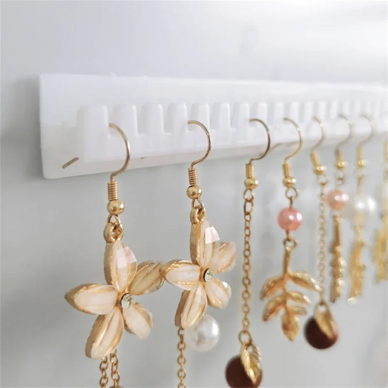 Jewelry Hooks 9 Pieces/set Combination Plastics Sticky Hooks Earrings Necklace Storage Rack Cheap Jewelry Organizer