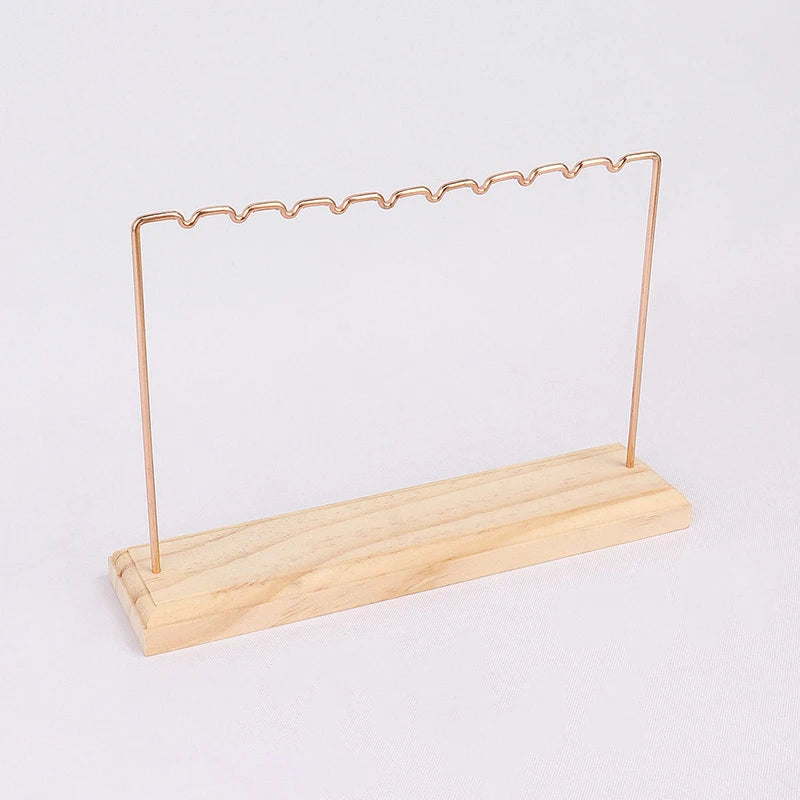 Earrings Necklace Hanging Organizer Jewelry Display Rack Stand Bracelet Holder with Wood Base Jewelry Storage Rack