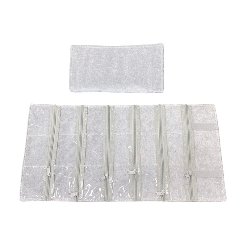 Velvet Zipper Pvc Lattice Dust-Proof and Antioxidant Jewelry Wrap Bag Brooch Ring Earring Organizer Organizer Bag