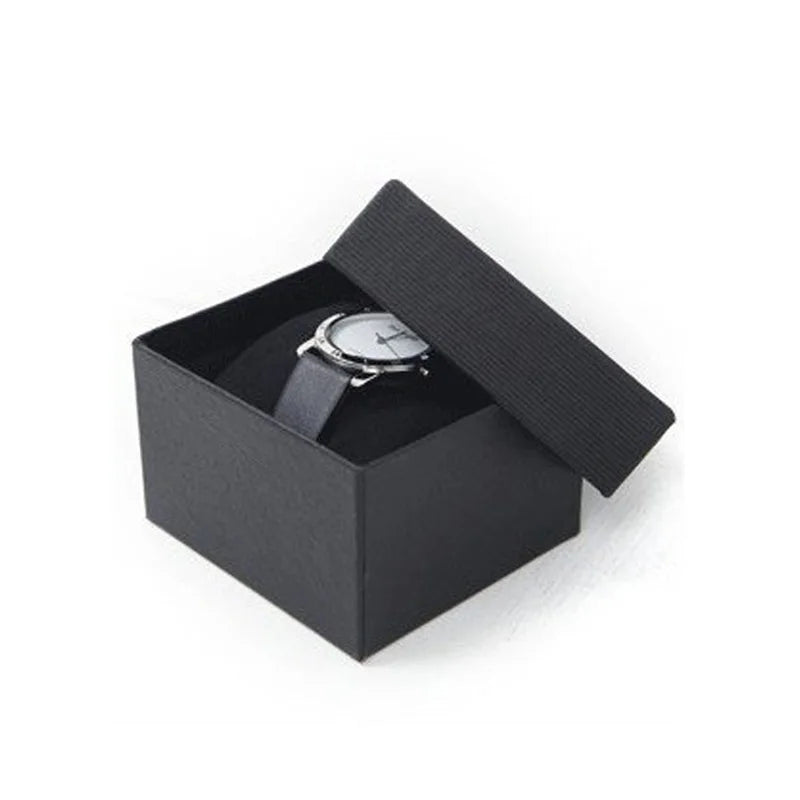 Wholesale 5Pcs/lot Black Paper Watch Boxes with Pillow Jewelry Store Affordable Bracelet Storage Case Organizer