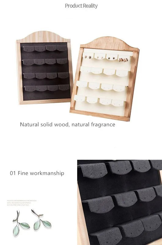 Solid Wood Earrings Display Rack Earrings Studs Earrings Storage Rack Jewelry Window Display Rack Jewelry Display Rack