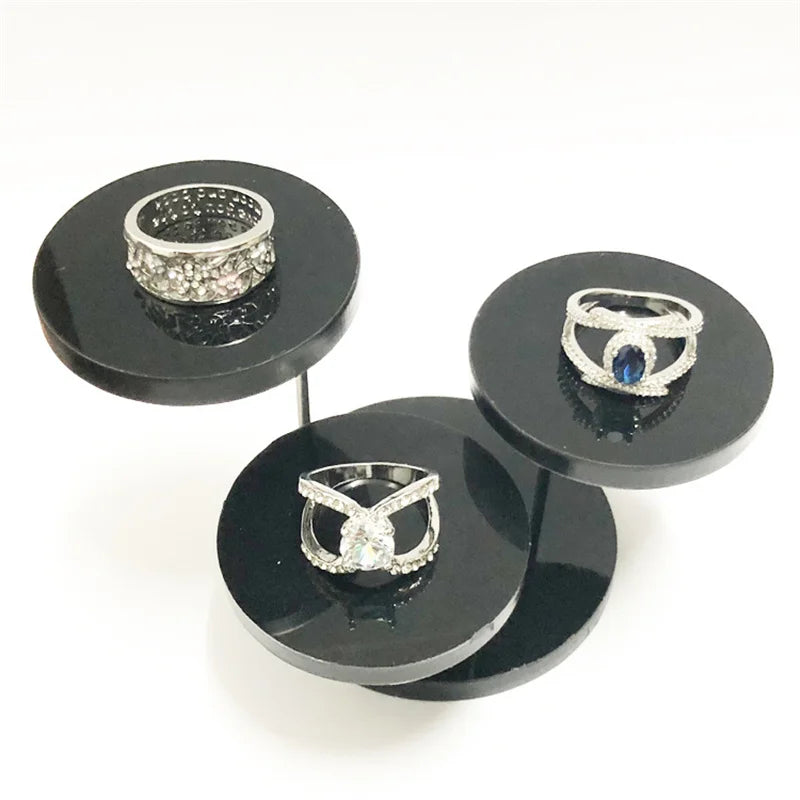Removable Three-Layer Circular Jewelry Rotating Display Stand Rings Earrings Brooch Organizer Rack Small Ornament Display Table