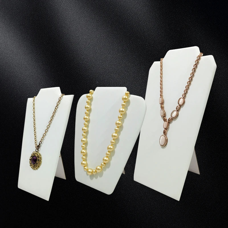 New Jewelry Display Stand Velvet Pu Pearl Necklace Display Board Pendant Earrings Storage Stand Counter Display