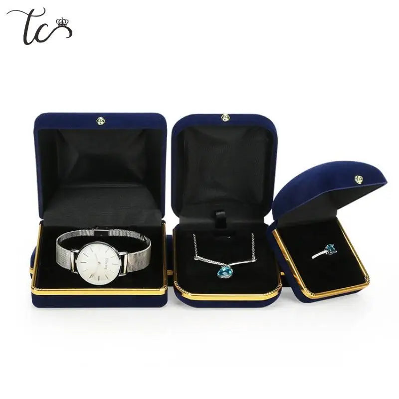 New Jewelry Storage Box Necklace Ring Display Box Earrings Bracelet Storage Box Phnom Penh Flannel Storage Box Gift Box
