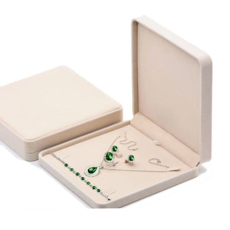 Velvet Set Jewelry Box Ring Earnail Necklace Organizer Boxes High-Capacity Set Jewelry Packaging Supplies 19*19Cm