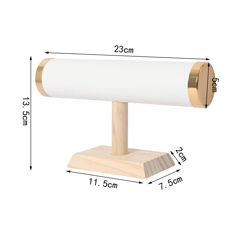 T-Shaped Wood Watch Holder Bangle Necklace Jewelry Display Stand Bracelet Showcase Organizer for Exhibitors Store Window