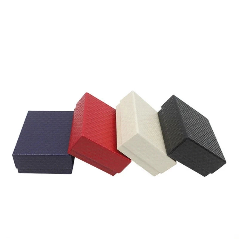 Square 5*5*3.5Cm Ring Earring Packaging Paper Box Cufflink Brooch Storage Case for Jewelry Store and Personal Jewelry Holder