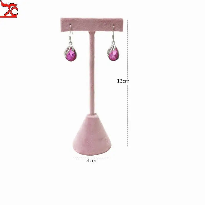 Jewelry Rack Display All Pink Velvet Cloth Window Necklace Ring Jewelry Display Props High-End Display Props Free Combination