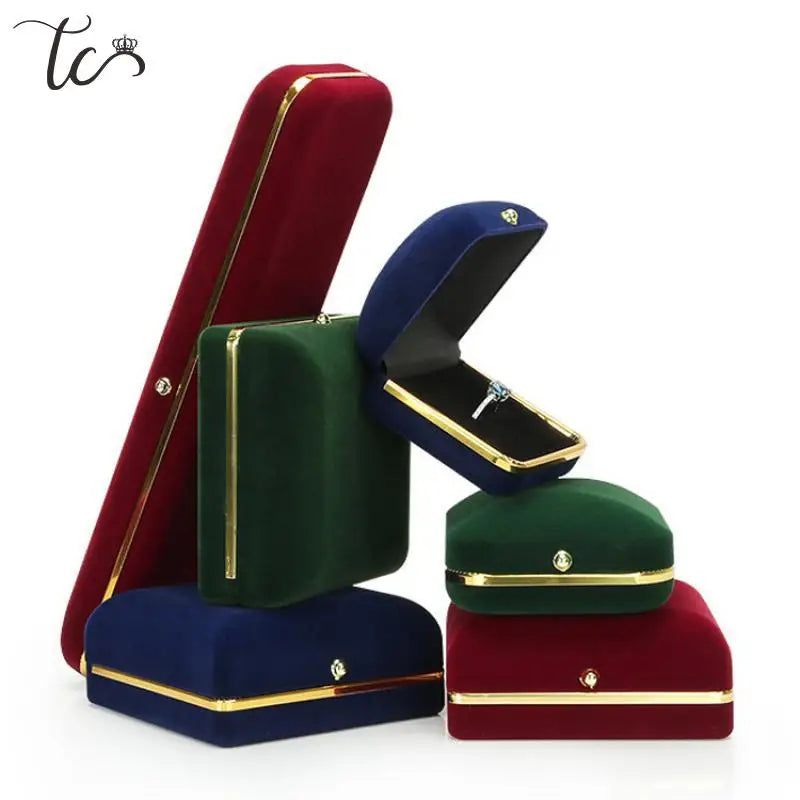 New Jewelry Storage Box Necklace Ring Display Box Earrings Bracelet Storage Box Phnom Penh Flannel Storage Box Gift Box