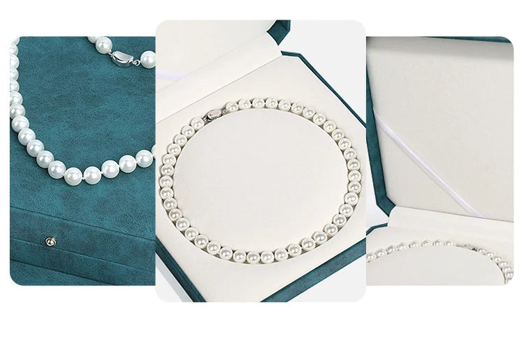 New Pearl Necklace Packaging Box Octagonal Gift Box Pearl Jewelry Chain Organizer Case for Mother's Day Valentine's Day