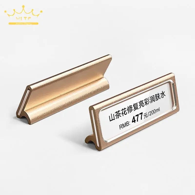 10Pcs/lot 60X22Mm Metal Sign Holder Stand Bread Store Price Label Tag Card Holder Advertising Display Stand Mini Price Paper