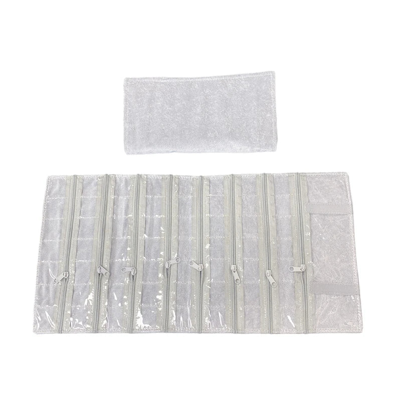 Velvet Zipper Pvc Lattice Dust-Proof and Antioxidant Jewelry Wrap Bag Brooch Ring Earring Organizer Organizer Bag