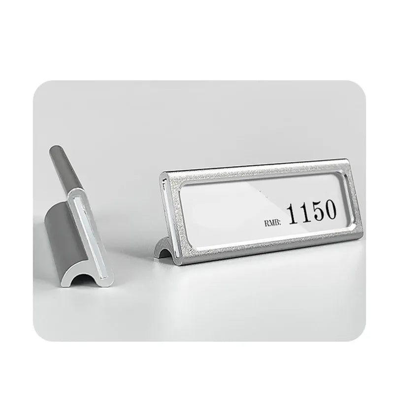 10Pcs/lot 60X22Mm Metal Sign Holder Stand Bread Store Price Label Tag Card Holder Advertising Display Stand Mini Price Paper