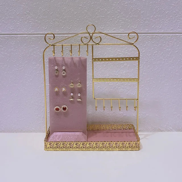 Jewelry Earrings Display Metal Rack Detachable 40-Hole Stud Earrings Display Plate Necklace Hanger