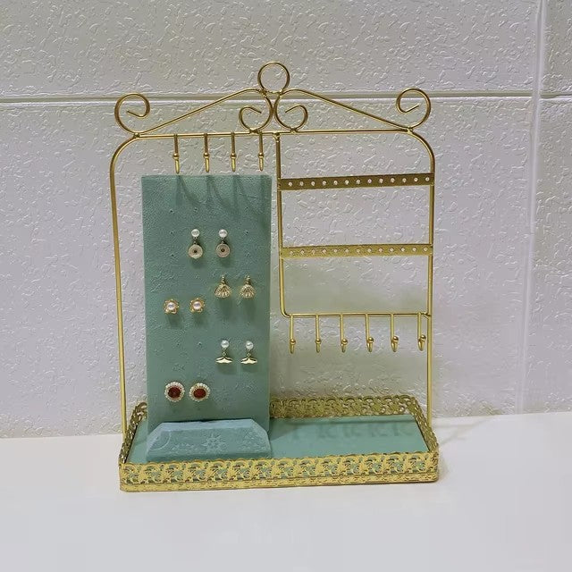 Mordern Metal Jewelry Earrings Stud Earrings Necklace Organizer Display Holder Detachable Stud Earring Tray Necklace Stand