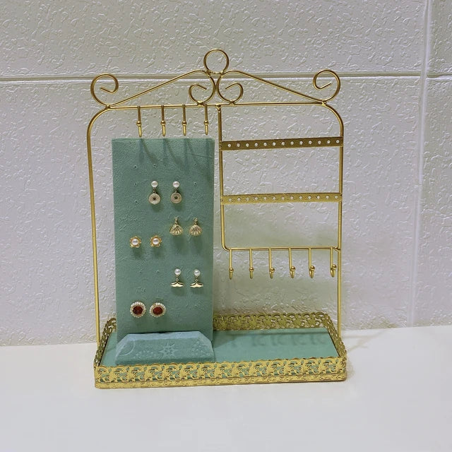 Jewelry Earrings Display Metal Rack Detachable 40-Hole Stud Earrings Display Plate Necklace Hanger