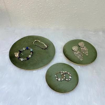 Fashion Grass Green Series Velvet Jewelry Display Rack Jewelry Shop Window Necklace Display Ring Bracelet Ornaments Rack