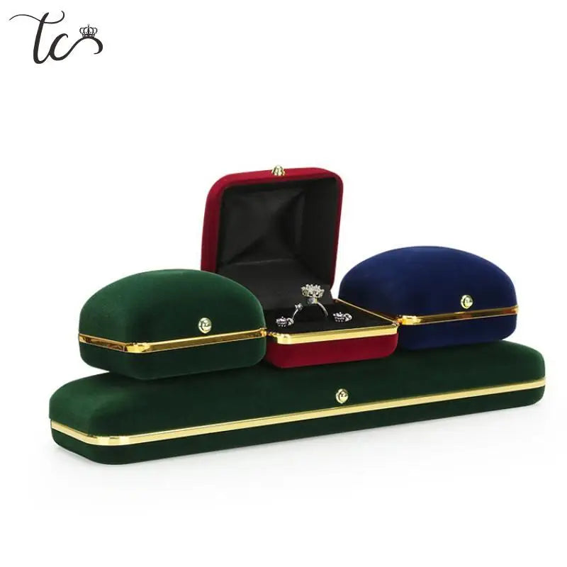 New Jewelry Storage Box Necklace Ring Display Box Earrings Bracelet Storage Box Phnom Penh Flannel Storage Box Gift Box