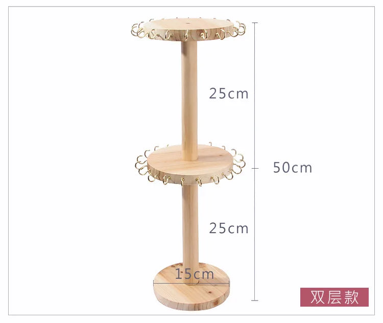 Wood Necklace Display Jewelry Display Pendant Stand Exhibition Necklace Earrings Bracelet Storage Holder Necklace Rack Showcase