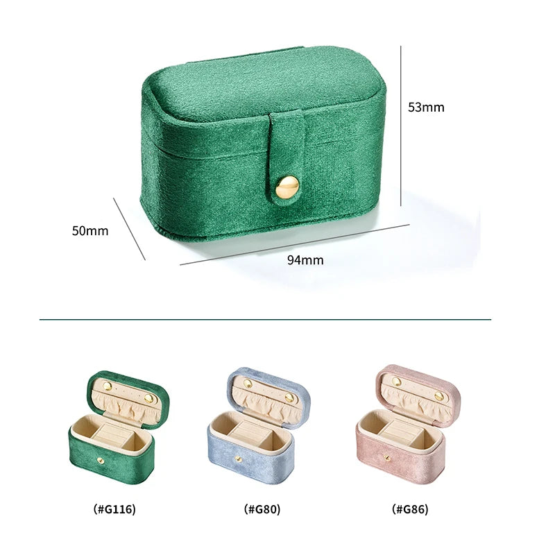 Portable Velvet Small Jewelry Box Jewelry Packaging Box Velvet Ring Earring Container Traditional Festival Gift Packing Boxes