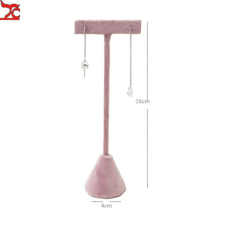 Jewelry Rack Display All Pink Velvet Cloth Window Necklace Ring Jewelry Display Props High-End Display Props Free Combination