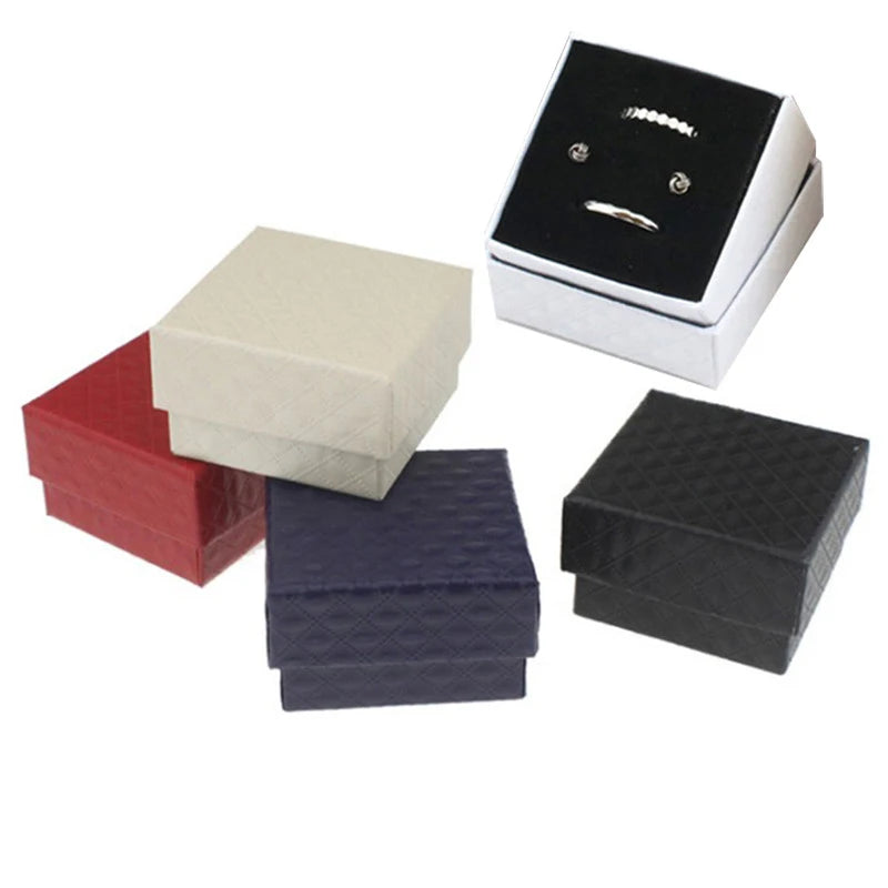 Square 5*5*3.5Cm Ring Earring Packaging Paper Box Cufflink Brooch Storage Case for Jewelry Store and Personal Jewelry Holder