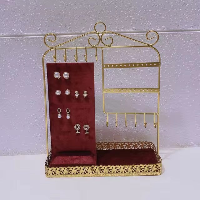 Mordern Metal Jewelry Earrings Stud Earrings Necklace Organizer Display Holder Detachable Stud Earring Tray Necklace Stand