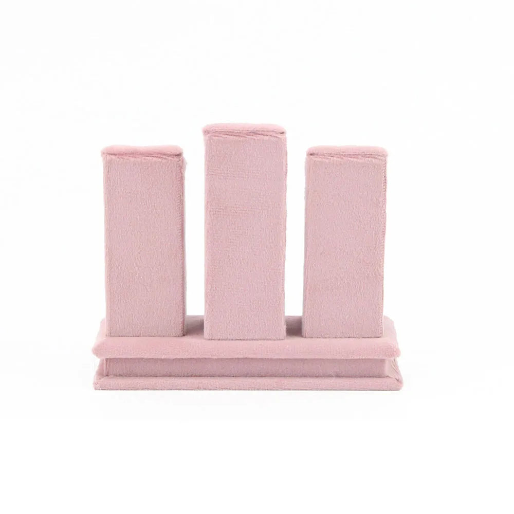 Ring Display Organizer Pink Velvet Ring Showcase Tray Set Jewelry Props Ring Clamping Stand Exhibitors for Jewelry