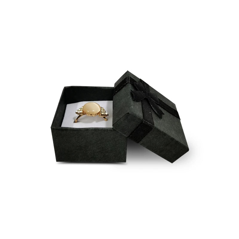 Paper Boxes Wholesale 4*4Cm and 5*8Cm Jewelry Packaging Case with Bow Ring Earring Necklace Storage Holder 24Pcs or 48Pcs