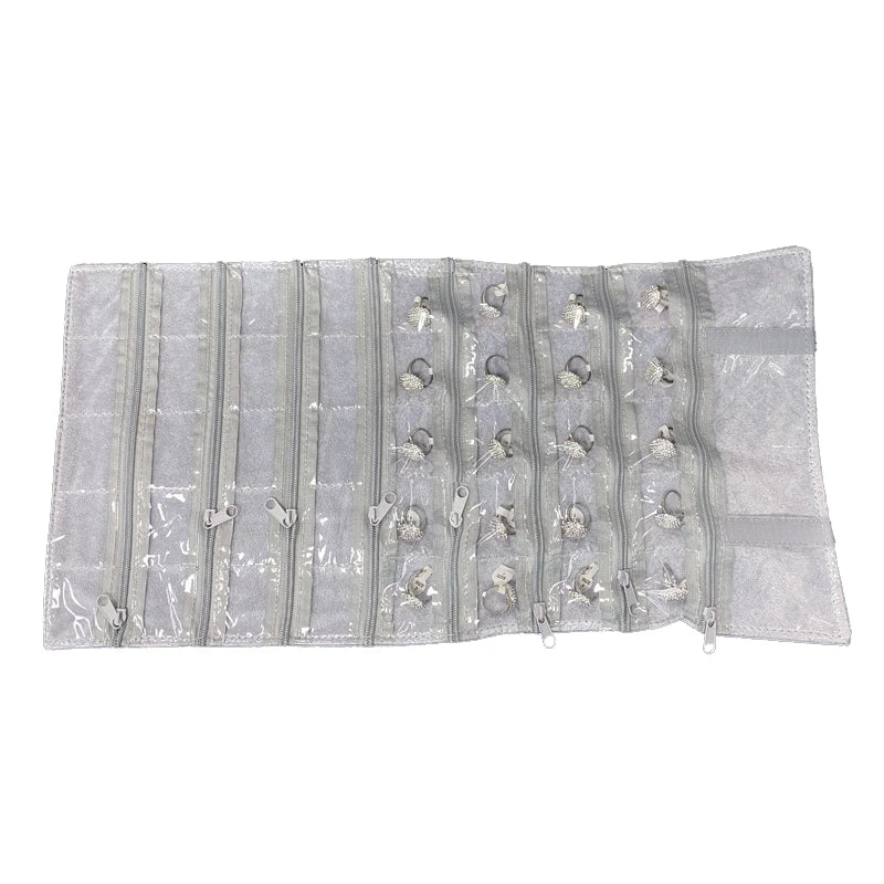 Velvet Zipper Pvc Lattice Dust-Proof and Antioxidant Jewelry Wrap Bag Brooch Ring Earring Organizer Organizer Bag
