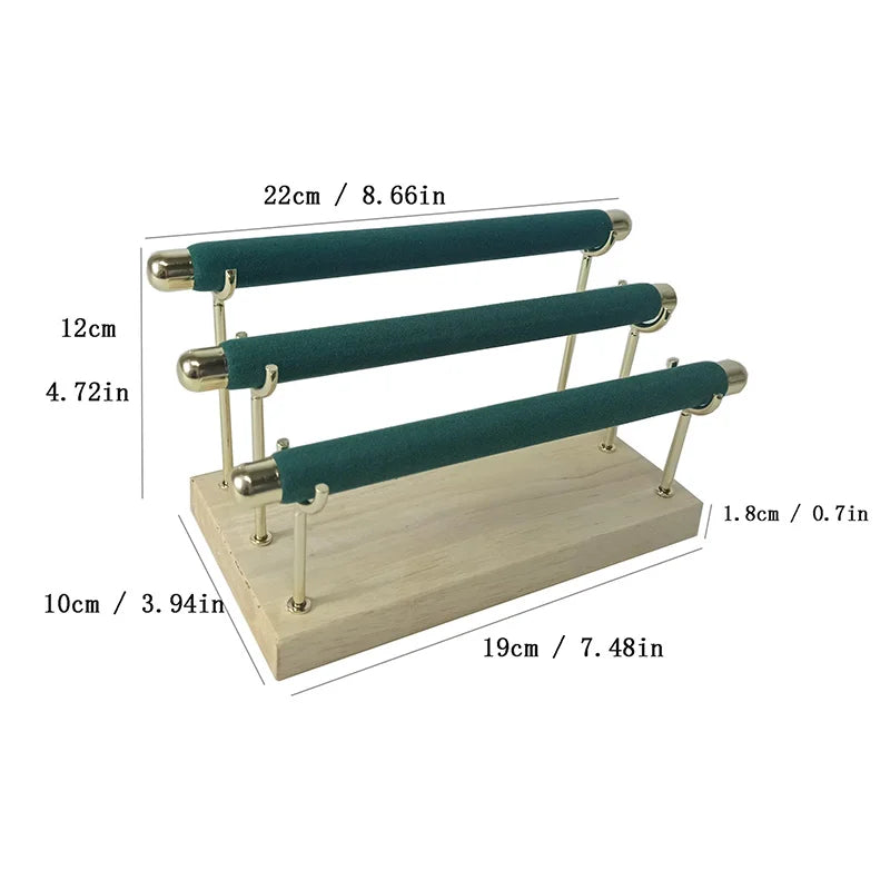 Detachable Ring Display Rack with Stick Wooden Multilayer Jewelry Holder Organizer Retail Store Window Showcase Shelf Stand