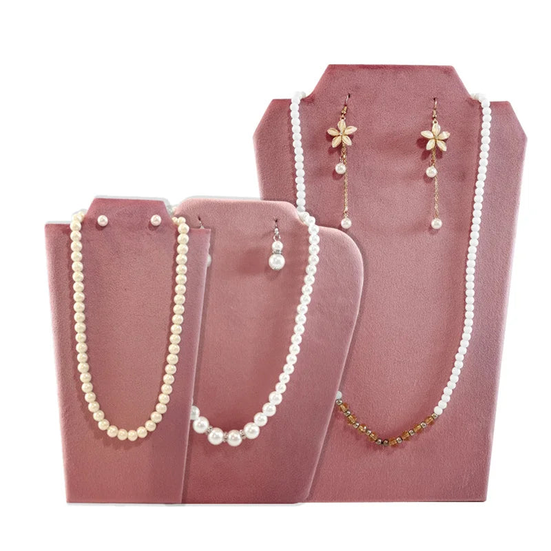 Velvet Necklace Display Stand Jewelry Organizer Rack Pearl Necklace Earrings Display Board for Exhibitor Jewelry Showcase Props
