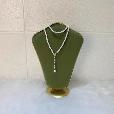 Fashion Grass Green Series Velvet Jewelry Display Rack Jewelry Shop Window Necklace Display Ring Bracelet Ornaments Rack