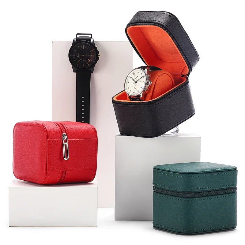 Round Storage Box for Watch Bracelet Exquisite Leather Watch Display Box Festival Party Gift Packaging Box