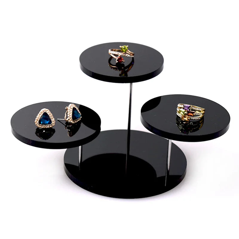 Removable Three-Layer Circular Jewelry Rotating Display Stand Rings Earrings Brooch Organizer Rack Small Ornament Display Table