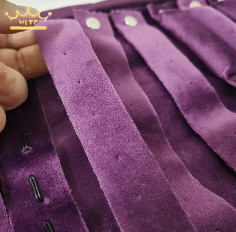 Purple Velvet Lengthening Set Jewelry Roll Bag Pearl Necklace Rings Storage Pouch Watch Bracelet Organizer Jewelry Bags 74*24Cm
